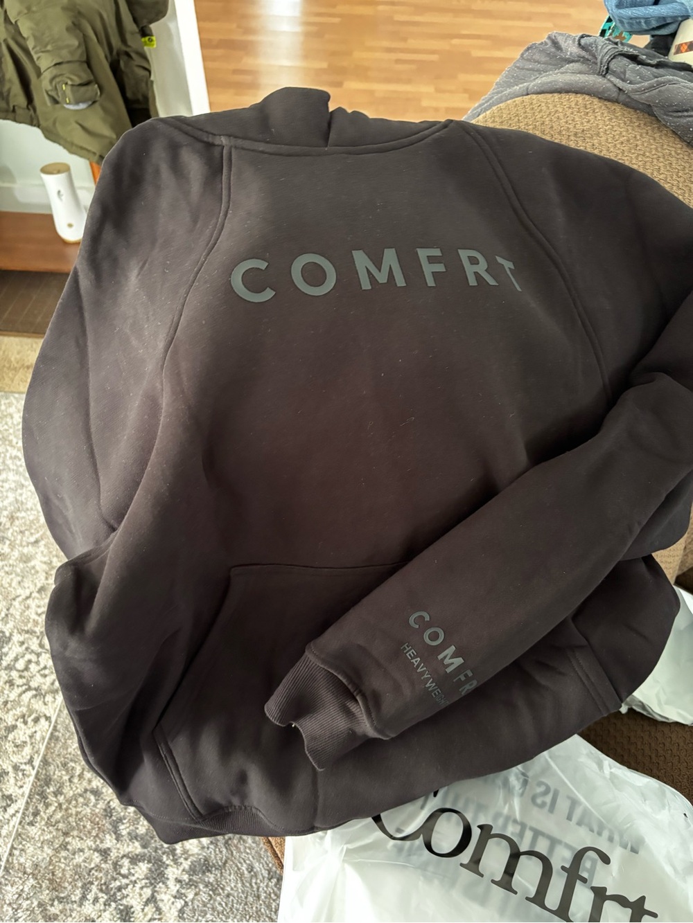 COMFRT Women's Black Pullover Hoodie with Logo